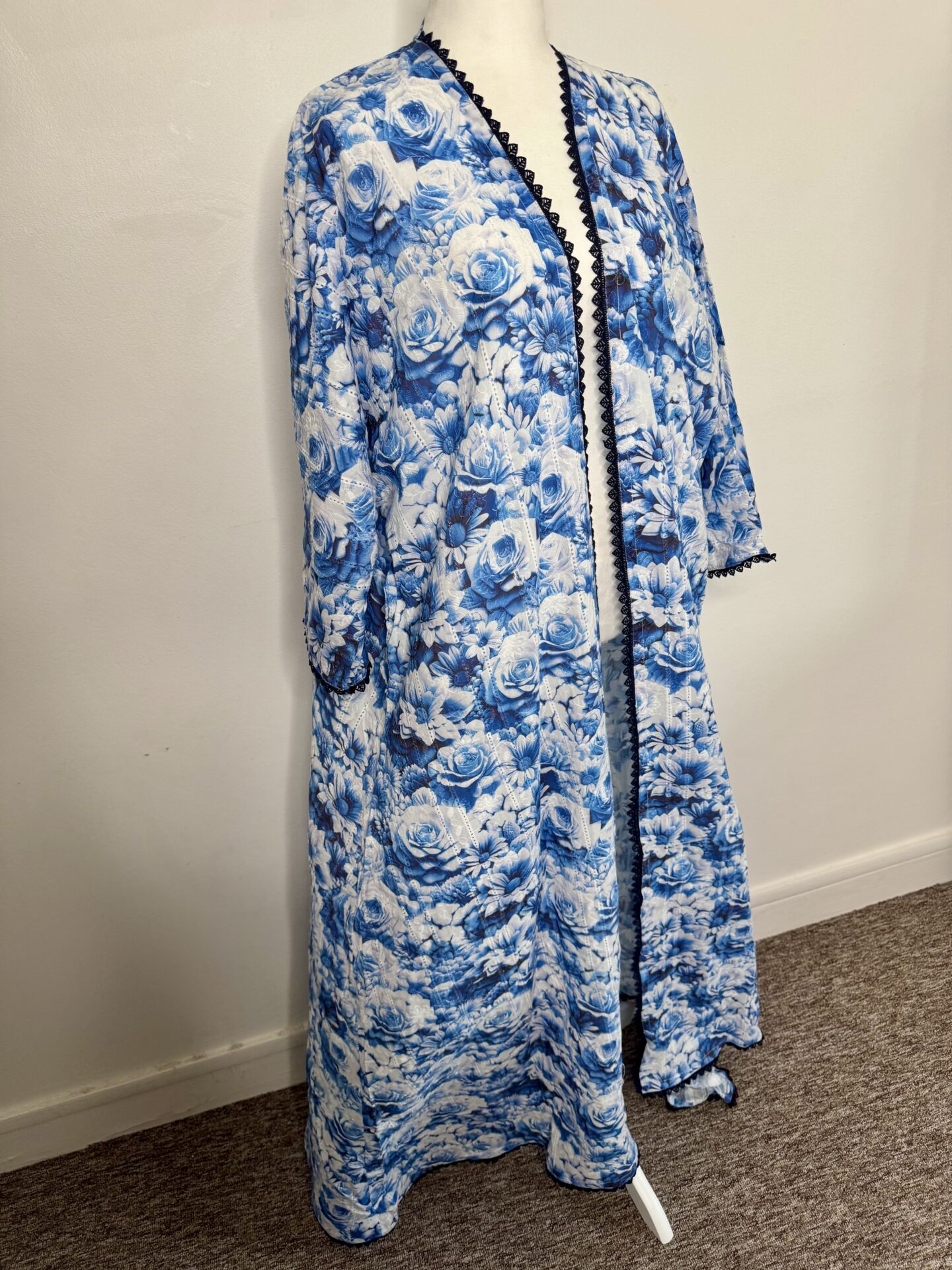 Kimono fleuri bleu